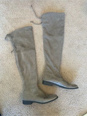 Cute DSW Beige Suede Knee High/Over the Knee Boots